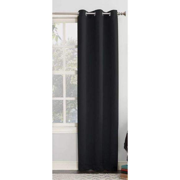 Sun Zero Blackout Kenneth Grommet Top 40"x95" Curtain Panel Black* - Picture 1 of 4